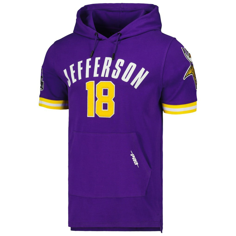 Justin Jefferson Minnesota Vikings Pro Standard Player Name & Number Hoodie T-Shirt Purple