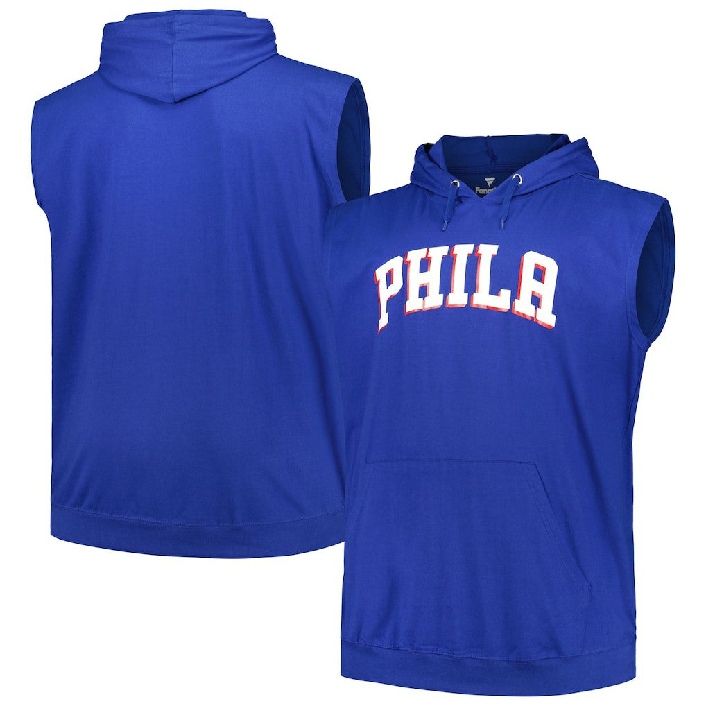Philadelphia 76ers Big & Tall Jersey Muscle Pullover Hoodie Royal | Fanatics discount