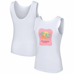 Atlanta Braves Lusso Style Women's Lindy Tank Top - White - MLB Lifestyle