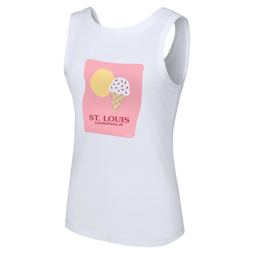 St. Louis Cardinals Lusso Style Women's Lindy Tank Top - White - MLB Sale