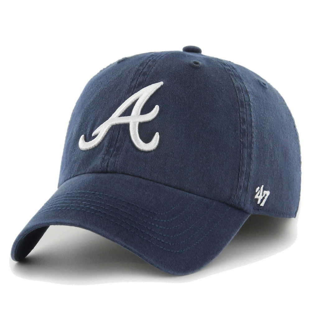 Atlanta Braves '47 Franchise Logo Fitted Hat - Navy - 47 brand on Sale