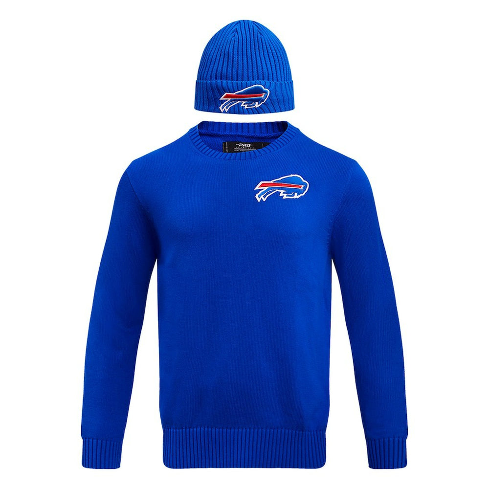 Buffalo Bills Pro Standard Crewneck Pullover Sweater & Cuffed Knit Hat Box Gift Set Royal