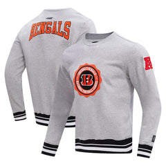 Cincinnati Bengals Pro Standard Crest Emblem Pullover Sweatshirt Heather Gray