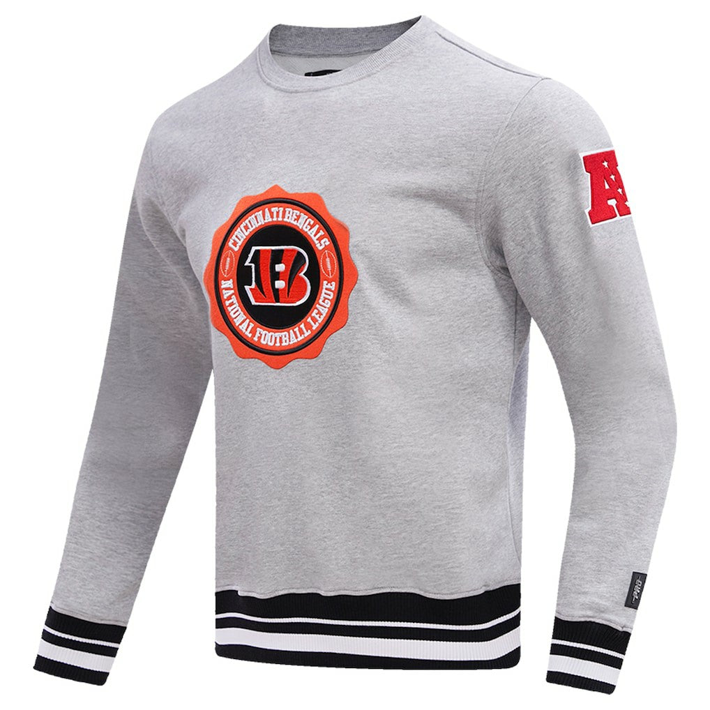 Cincinnati Bengals Pro Standard Crest Emblem Pullover Sweatshirt Heather Gray