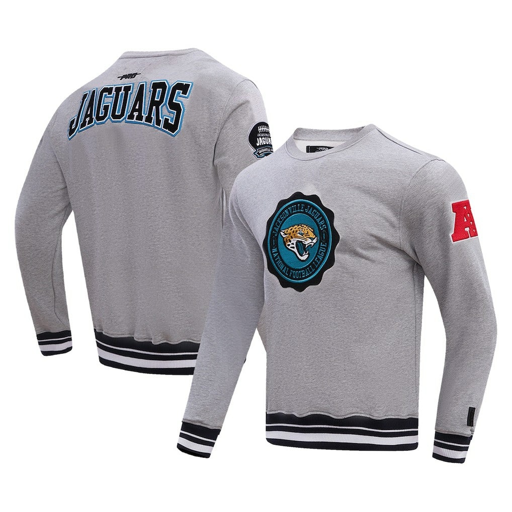 Jacksonville Jaguars Pro Standard Crest Emblem Pullover Sweatshirt Heather Gray