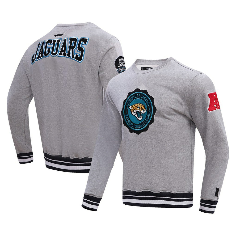 Jacksonville Jaguars Pro Standard Crest Emblem Pullover Sweatshirt Heather Gray