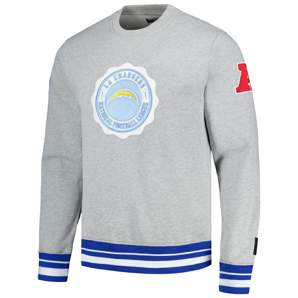 Los Angeles Chargers Pro Standard Crest Emblem Pullover Sweatshirt Heather Gray