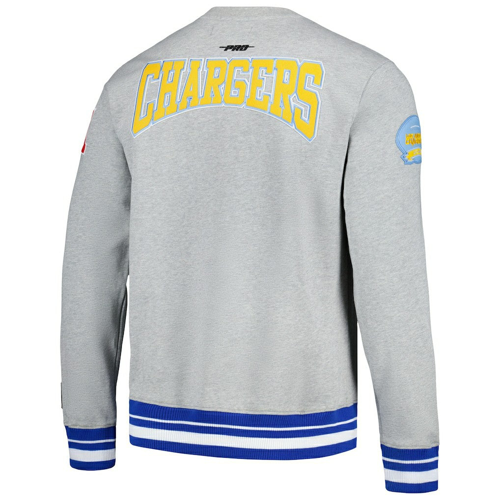 Los Angeles Chargers Pro Standard Crest Emblem Pullover Sweatshirt Heather Gray