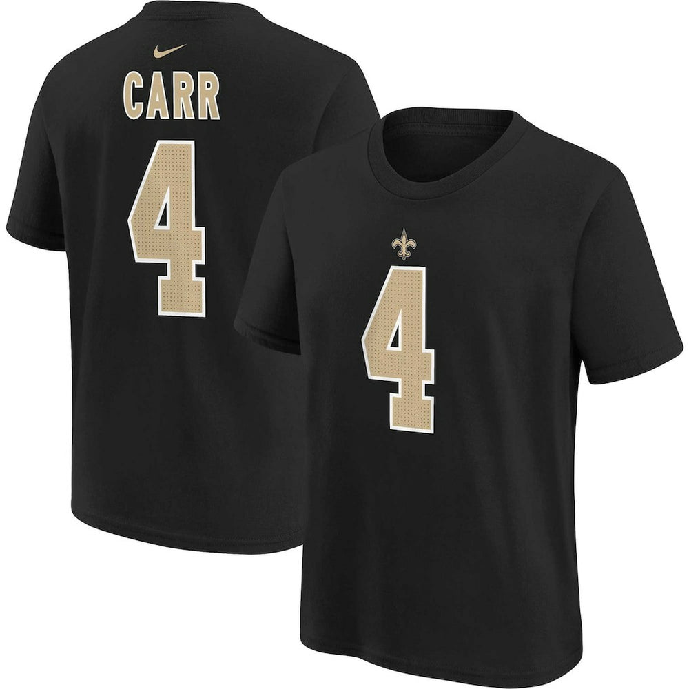 Nike Derek Carr New Orleans Saints Youth Player Name & Number T-Shirt Black