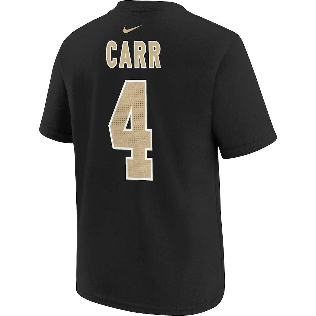 Nike Derek Carr New Orleans Saints Youth Player Name & Number T-Shirt Black