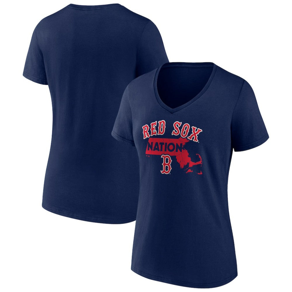 Boston Red Sox Women's Hometown Nation V-Neck T-Shirt - Navy - MLB Online