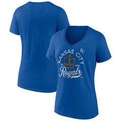 Kansas City Royals Women's Hometown Retro Crown V-Neck T-Shirt - Royal - MLB Sale