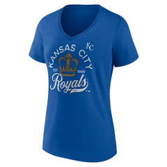 Kansas City Royals Women's Hometown Retro Crown V-Neck T-Shirt - Royal - MLB Sale