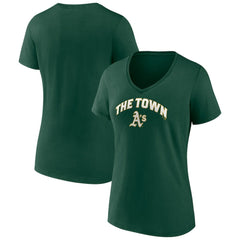 Athletics Women's Hometown Hella Good V-Neck T-Shirt - Green - MLB Online