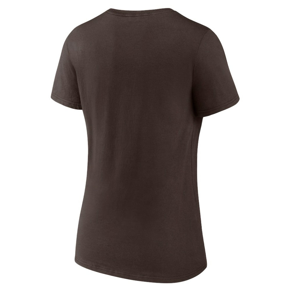San Diego Padres Women's Hometown 619 Beisbol V-Neck T-Shirt - Brown - MLB on Sale