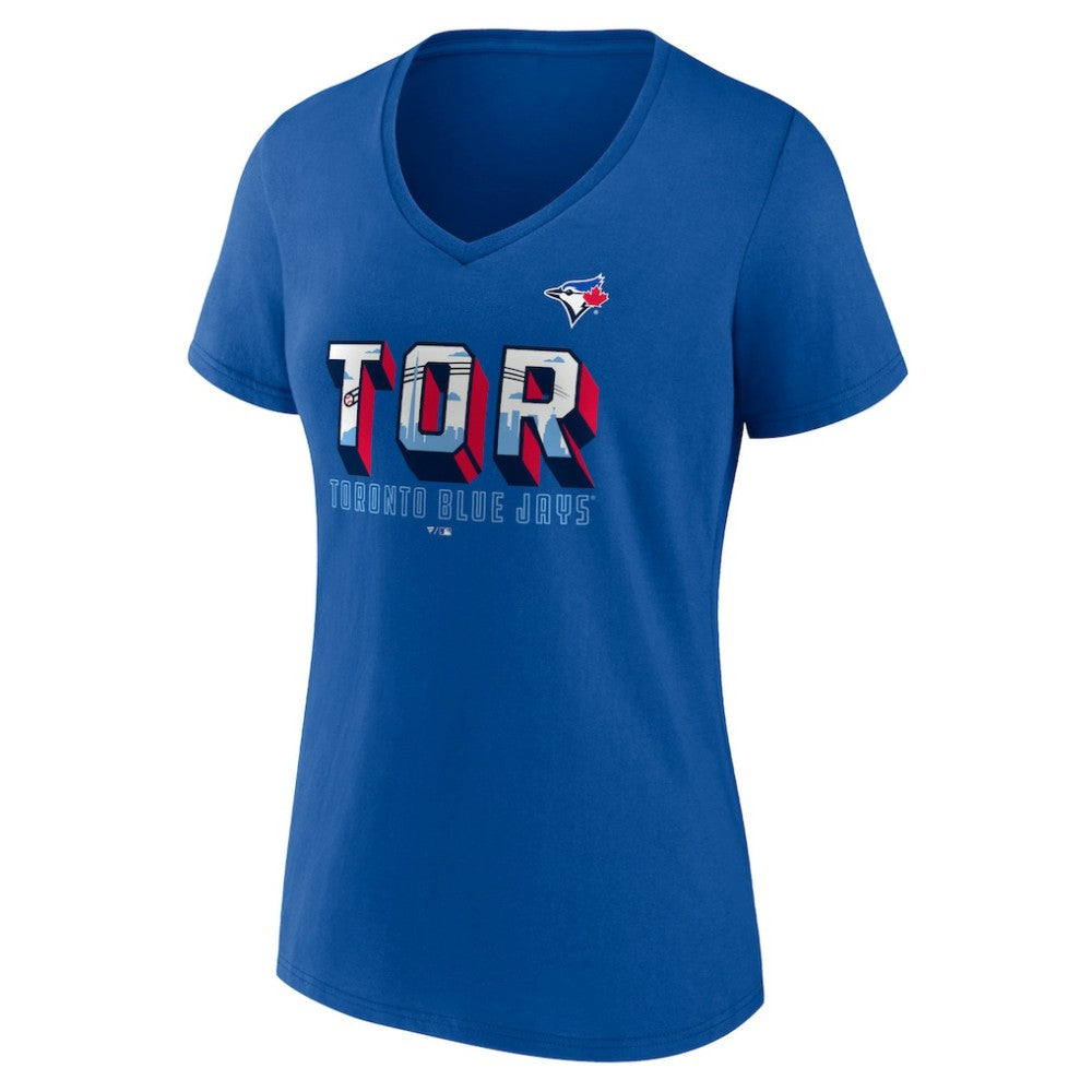 Toronto Blue Jays Women's Hometown In The 416 V-Neck T-Shirt - Royal - MLB Discount