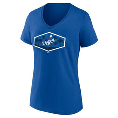 Los Angeles Dodgers Women's Hometown Scoreboard V-Neck T-Shirt - Royal - MLB Discount