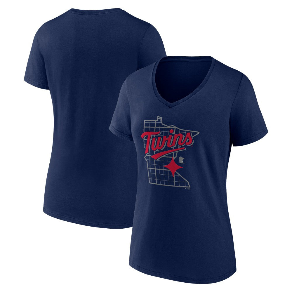 Minnesota Twins Women's Hometown Pride V-Neck T-Shirt - Navy - MLB Lifestyle