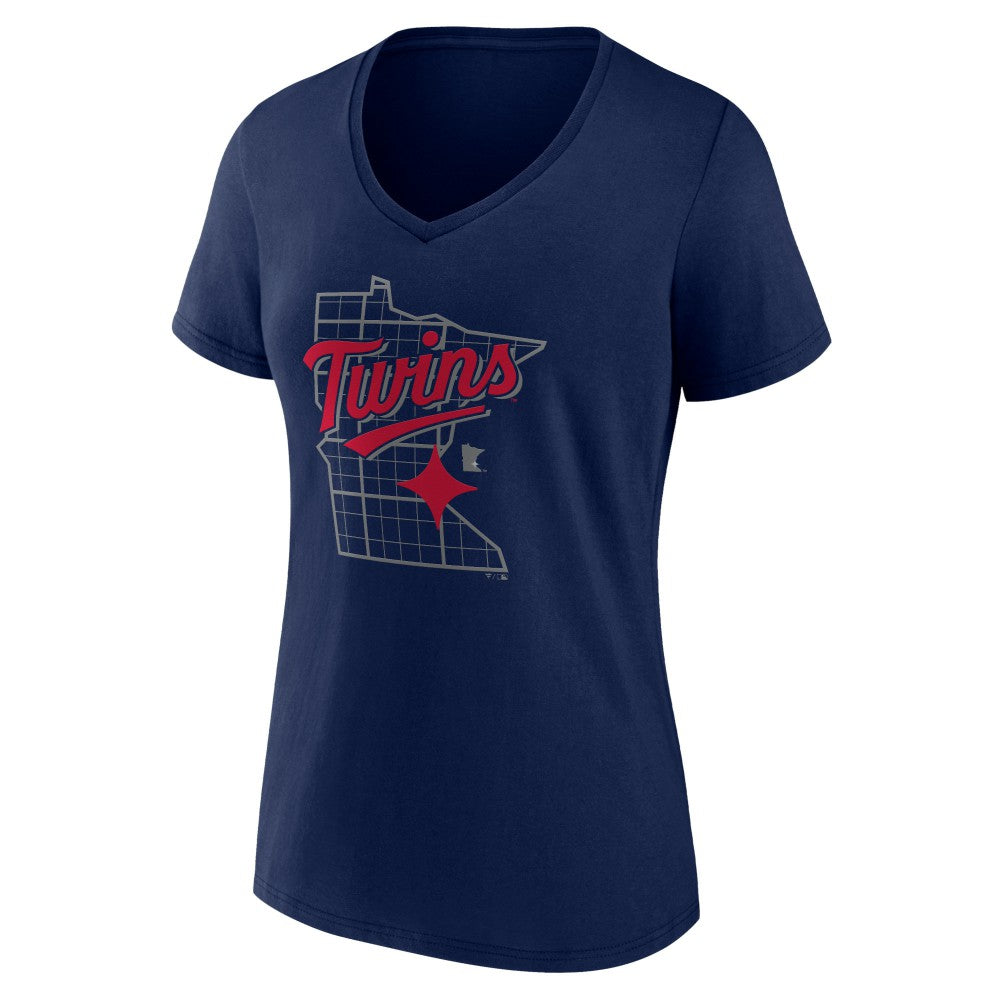 Minnesota Twins Women's Hometown Pride V-Neck T-Shirt - Navy - MLB Lifestyle