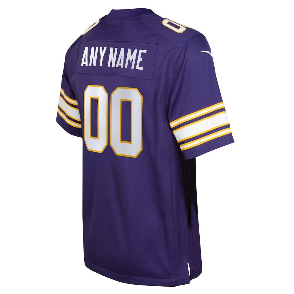 Nike Minnesota Vikings Youth Classic Custom Game Jersey Purple