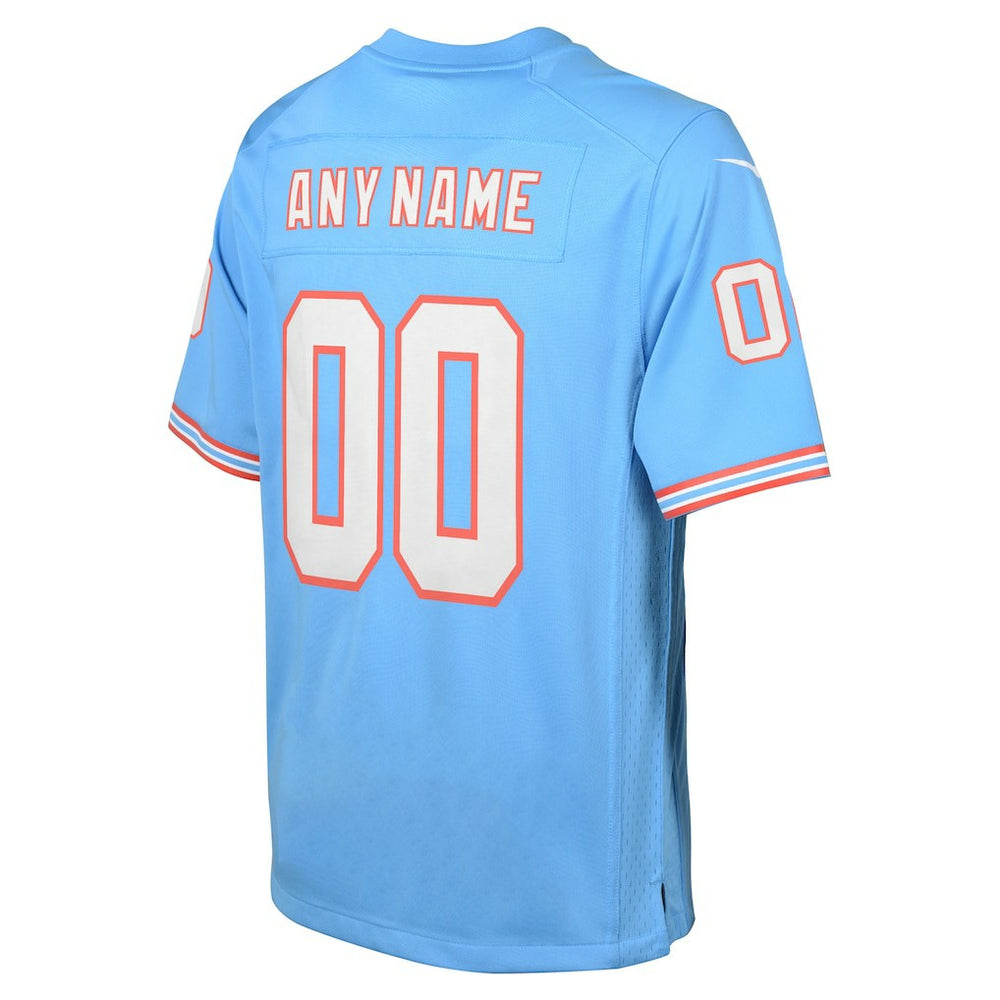 Nike Tennessee Titans Youth Oilers Throwback Custom Game Jersey Light Blue