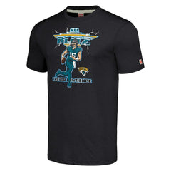 Trevor Lawrence Jacksonville Jaguars Homage Unisex NFL Blitz Player Tri-Blend T-Shirt Charcoal