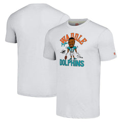 Jaylen Waddle Miami Dolphins Homage Unisex Caricature Player Tri-Blend T-Shirt Anthracite
