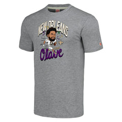 Chris Olave New Orleans Saints Homage Unisex Caricature Player Tri-Blend T-Shirt Gray