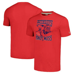 Randy Moss New England Patriots Homage Unisex Caricature Retired Player Tri-Blend T-Shirt Red