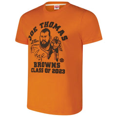 Joe Thomas Cleveland Browns Homage Unisex Caricature Retired Player Tri-Blend T-Shirt Orange