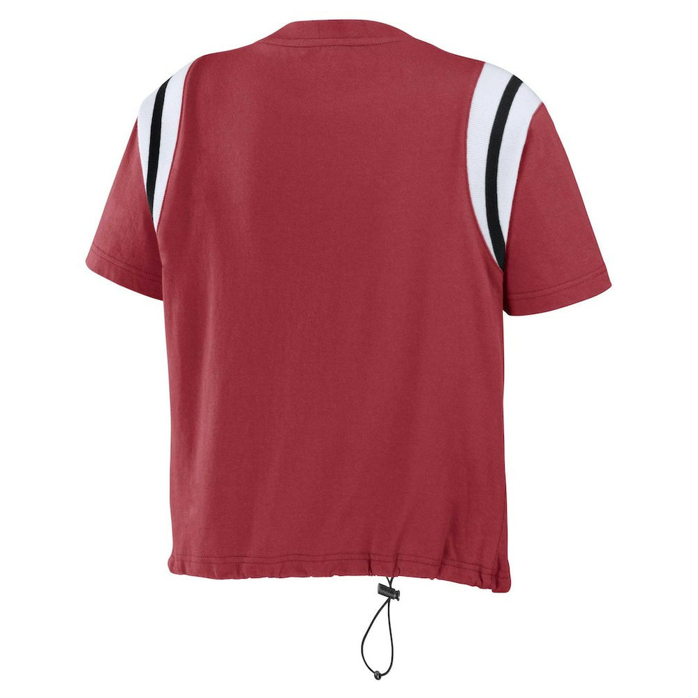 Arizona Cardinals WEAR by Erin Andrews Women's Cinched Colorblock T-Shirt Cardinal