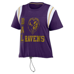 Baltimore Ravens WEAR by Erin Andrews Women's Cinched Colorblock T-Shirt Purple