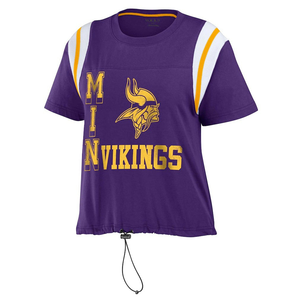 Minnesota Vikings WEAR by Erin Andrews Women's Cinched Colorblock T-Shirt Purple