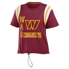 Washington Commanders WEAR by Erin Andrews Women's Cinched Colorblock T-Shirt Burgundy