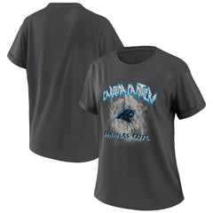 Carolina Panthers WEAR by Erin Andrews Women's Boyfriend T-Shirt Charcoal