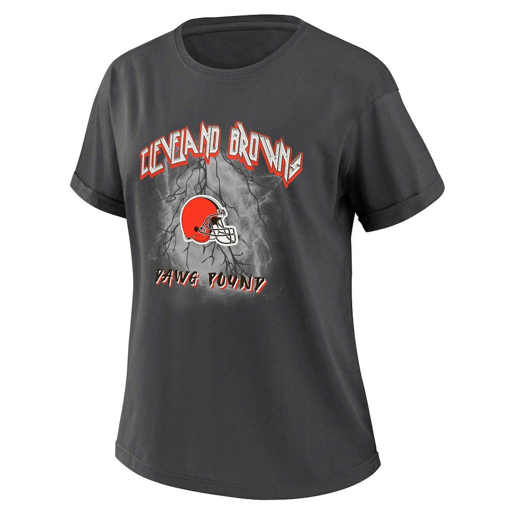 Cleveland Browns WEAR by Erin Andrews Women's Boyfriend T-Shirt Charcoal