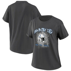 Indianapolis Colts WEAR by Erin Andrews Women's Boyfriend T-Shirt Charcoal