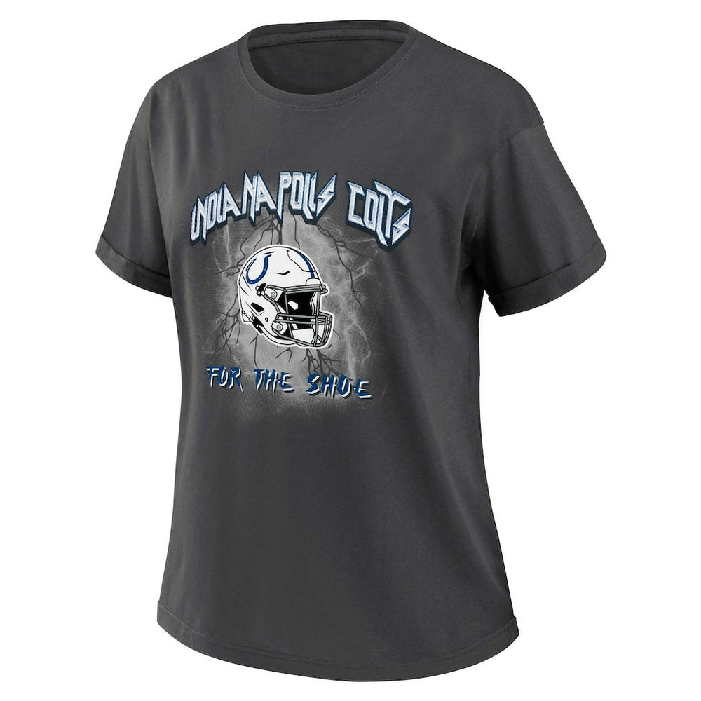 Indianapolis Colts WEAR by Erin Andrews Women's Boyfriend T-Shirt Charcoal