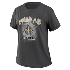 New Orleans Saints WEAR by Erin Andrews Women's Boyfriend T-Shirt Charcoal