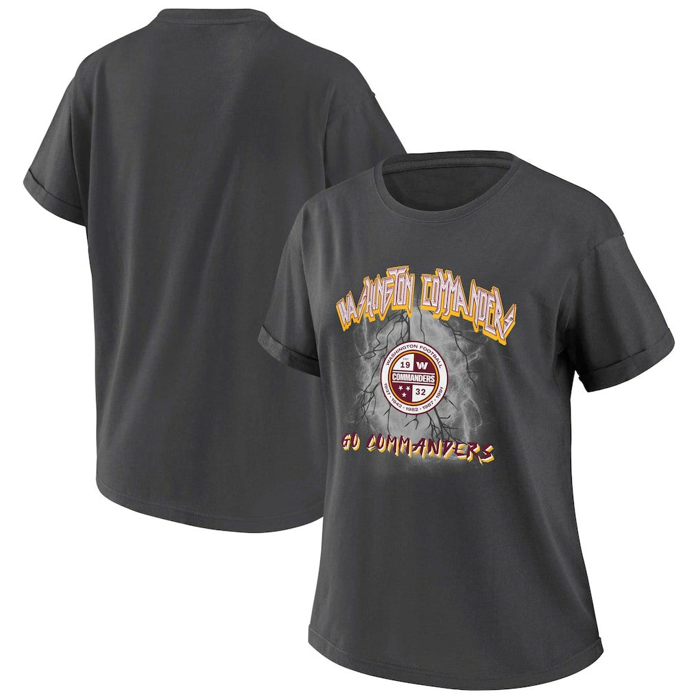 Washington Commanders WEAR by Erin Andrews Women's Boyfriend T-Shirt Charcoal