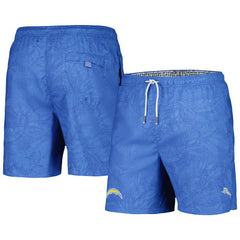 Los Angeles Chargers Naples Layered Leaves Swim Shorts Powder Blue