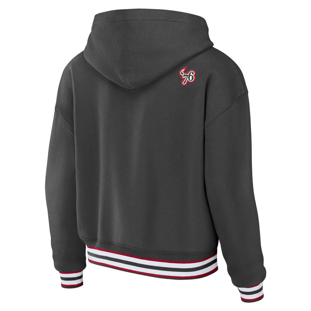 Tampa Bay Buccaneers WEAR by Erin Andrews Women's Lace-Up Pullover Hoodie Pewter