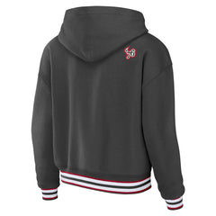 Tampa Bay Buccaneers WEAR by Erin Andrews Women's Lace-Up Pullover Hoodie Pewter
