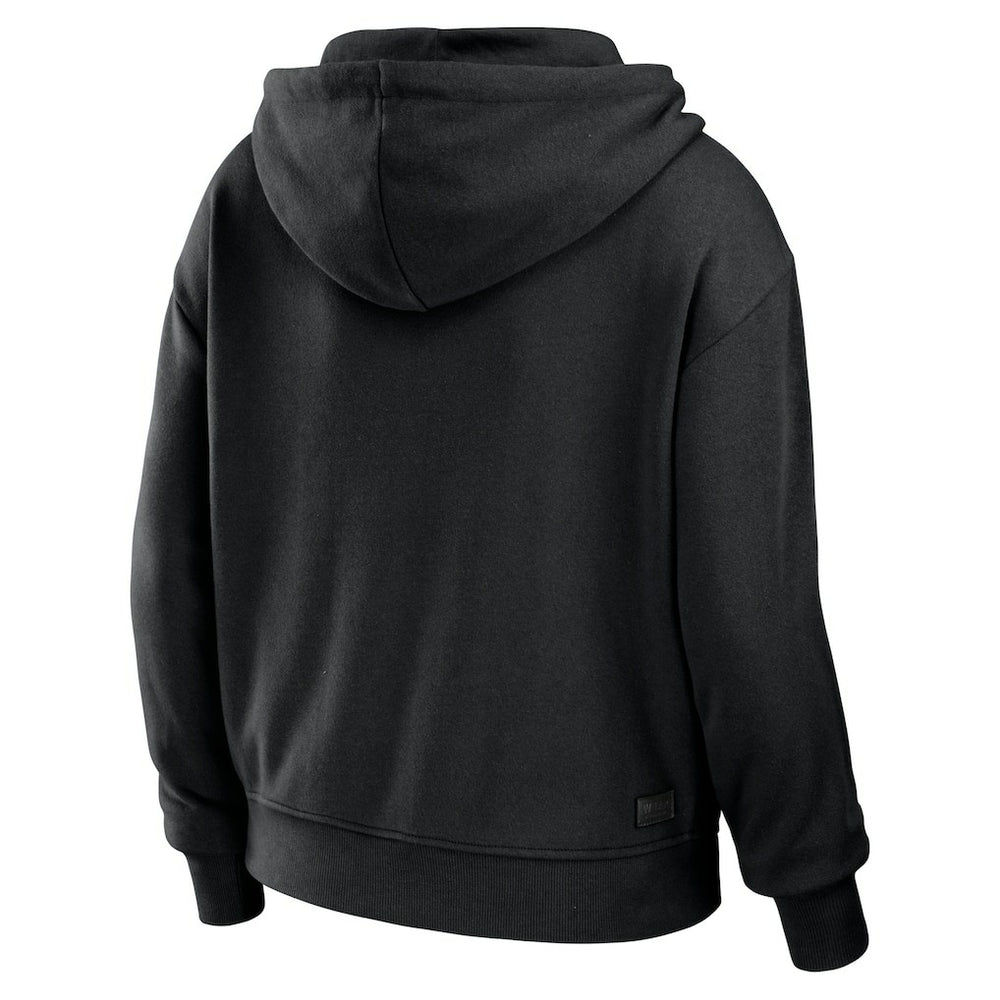 New Orleans Saints WEAR by Erin Andrews Women's Color Block Light Weight Modest Crop Full-Zip Hoodie Black/White