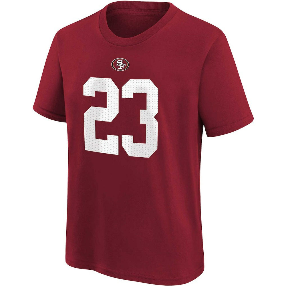 Nike Christian McCaffrey San Francisco 49ers Youth Player Name & Number T-Shirt Scarlet