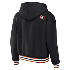 Cincinnati Bengals WEAR by Erin Andrews Women's Plus Size Lace-Up Pullover Hoodie Black