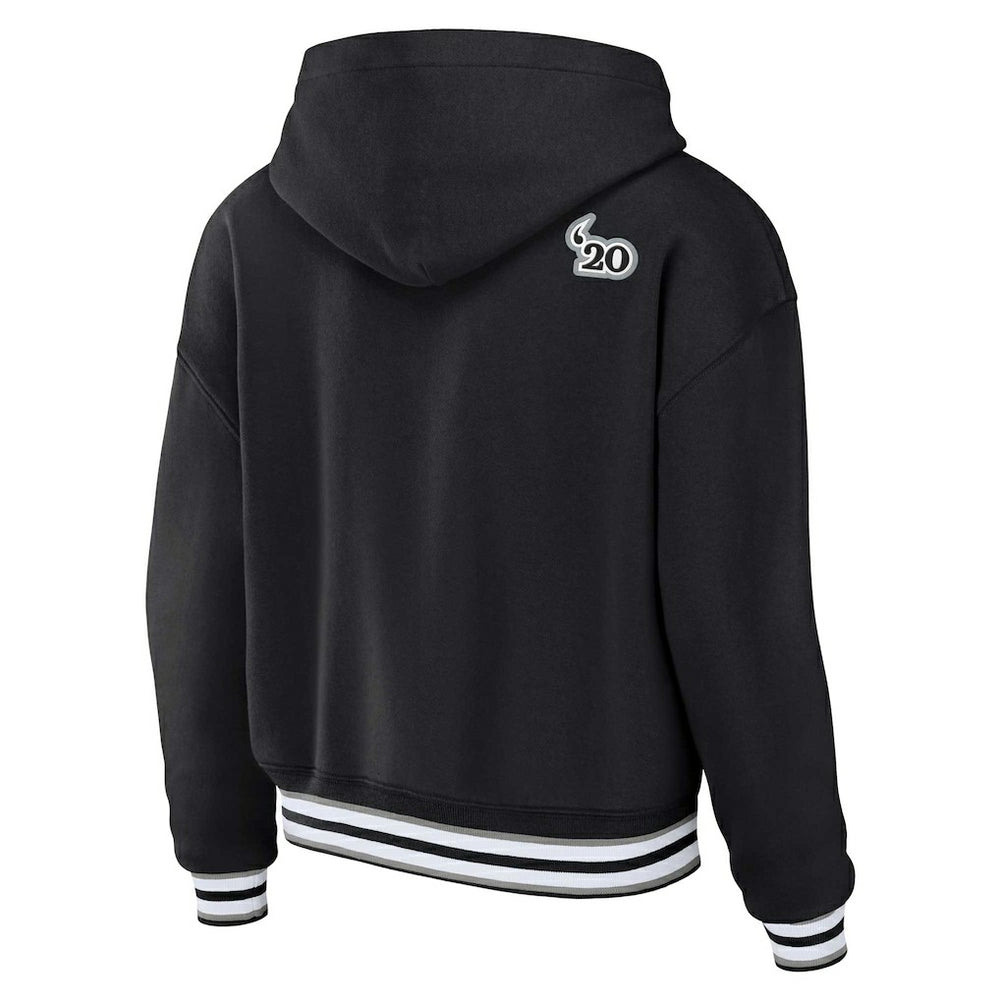 Las Vegas Raiders WEAR by Erin Andrews Women's Plus Size Lace-Up Pullover Hoodie Black