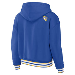 Los Angeles Rams WEAR by Erin Andrews Women's Plus Size Lace-Up Pullover Hoodie Royal