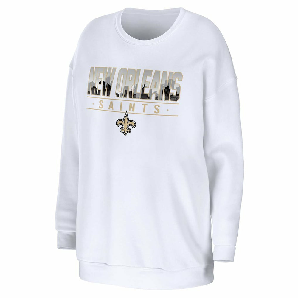 New Orleans Saints WEAR by Erin Andrews Women's Domestic Pullover Sweatshirt White