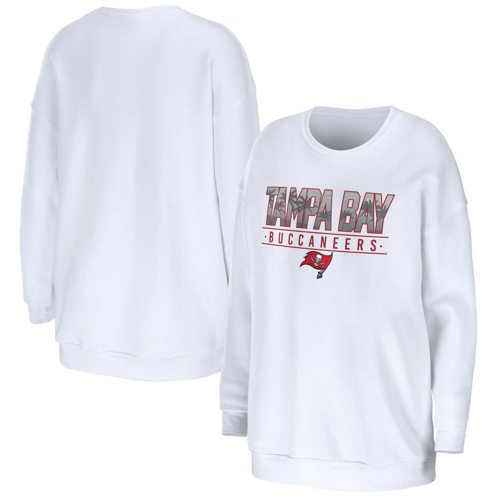 Tampa Bay Buccaneers WEAR by Erin Andrews Women's Domestic Pullover Sweatshirt White